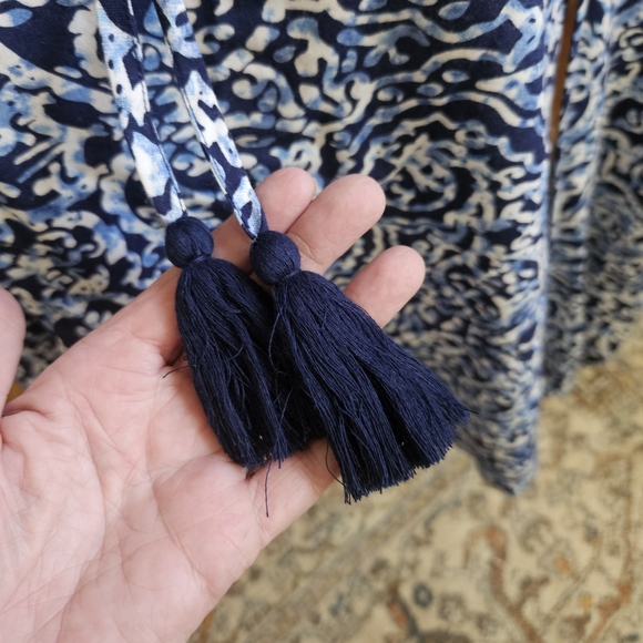 Passport Navy and White Patterned Blouse - Picture 4 of 11